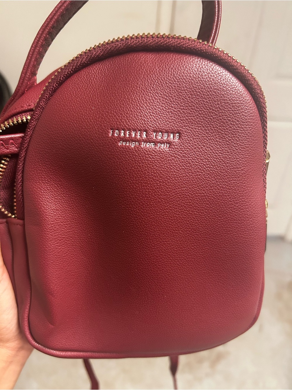 Forever Young Wine Red Mini Backpack
